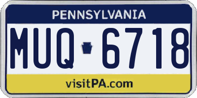 PA license plate MUQ6718