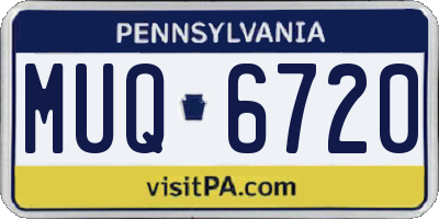 PA license plate MUQ6720