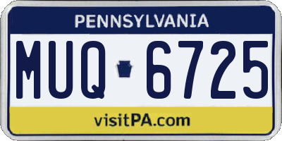 PA license plate MUQ6725