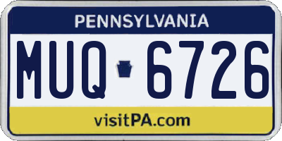 PA license plate MUQ6726