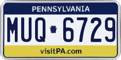 PA license plate MUQ6729