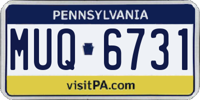 PA license plate MUQ6731