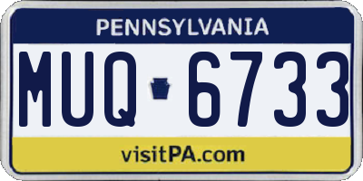 PA license plate MUQ6733