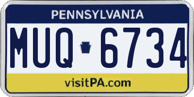 PA license plate MUQ6734