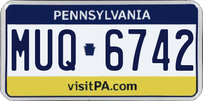 PA license plate MUQ6742