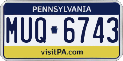 PA license plate MUQ6743