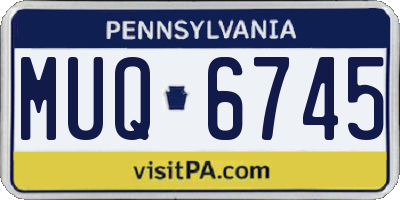PA license plate MUQ6745