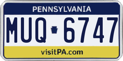 PA license plate MUQ6747