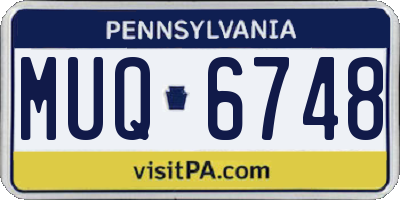 PA license plate MUQ6748