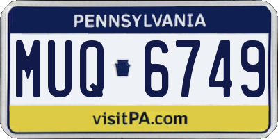 PA license plate MUQ6749