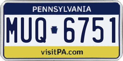 PA license plate MUQ6751