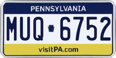 PA license plate MUQ6752