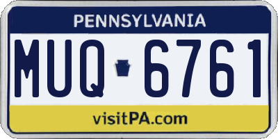 PA license plate MUQ6761