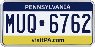 PA license plate MUQ6762