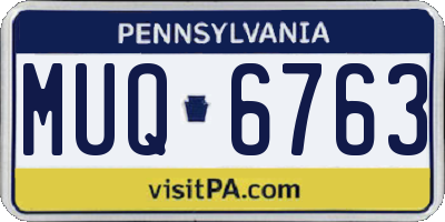 PA license plate MUQ6763