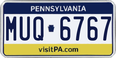 PA license plate MUQ6767