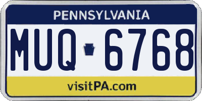PA license plate MUQ6768