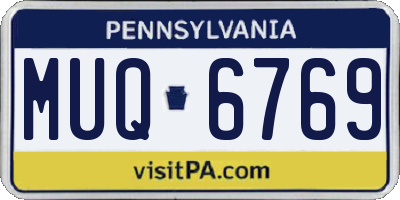 PA license plate MUQ6769