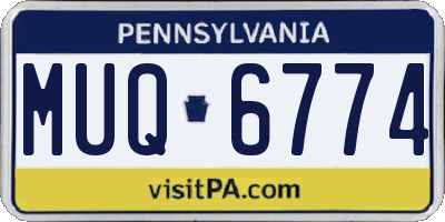 PA license plate MUQ6774