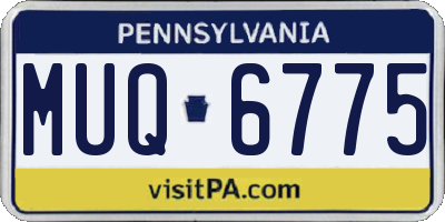 PA license plate MUQ6775