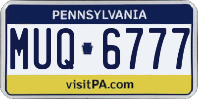 PA license plate MUQ6777