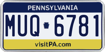 PA license plate MUQ6781