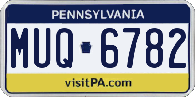 PA license plate MUQ6782