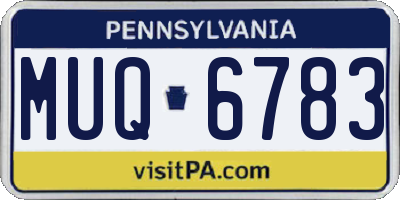 PA license plate MUQ6783