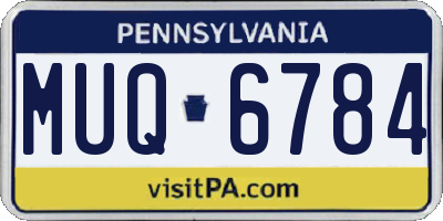 PA license plate MUQ6784