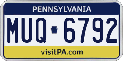 PA license plate MUQ6792