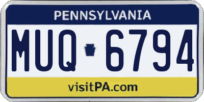 PA license plate MUQ6794