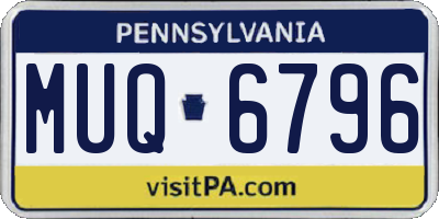 PA license plate MUQ6796