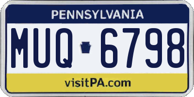 PA license plate MUQ6798