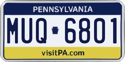 PA license plate MUQ6801