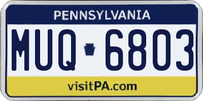 PA license plate MUQ6803