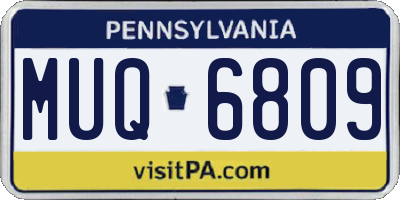 PA license plate MUQ6809