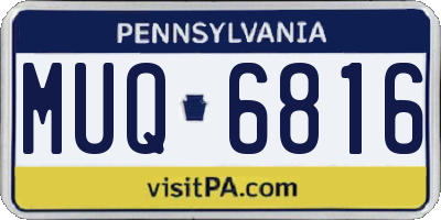 PA license plate MUQ6816