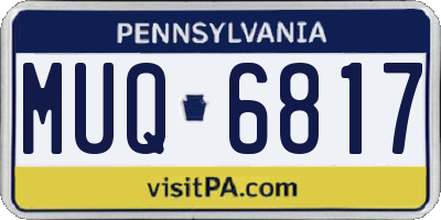 PA license plate MUQ6817