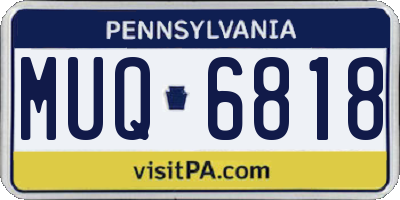 PA license plate MUQ6818