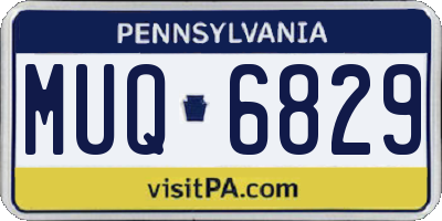 PA license plate MUQ6829