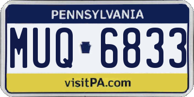PA license plate MUQ6833