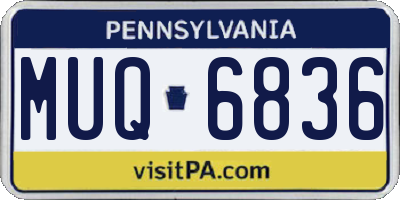 PA license plate MUQ6836