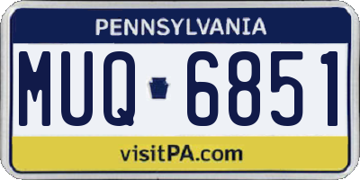 PA license plate MUQ6851
