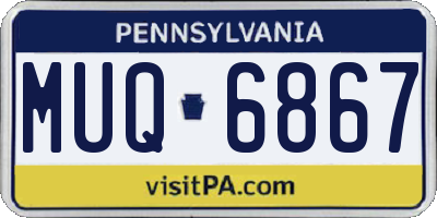 PA license plate MUQ6867