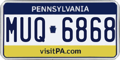 PA license plate MUQ6868