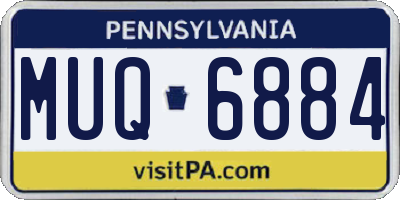 PA license plate MUQ6884