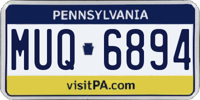 PA license plate MUQ6894