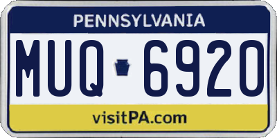 PA license plate MUQ6920