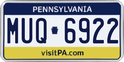 PA license plate MUQ6922