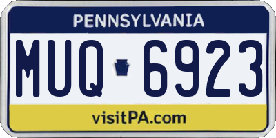 PA license plate MUQ6923